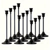 12pcs Elegant Romantic Black Candle Holders, European Style Dinner Candle Holders Metal Candle Holder Set, Suitable For Home Decor, Wedding Decor, Christmas, Room Decor, Holiday Party Decor, Thanksgiving, New Year, Valentine's Day Gifts